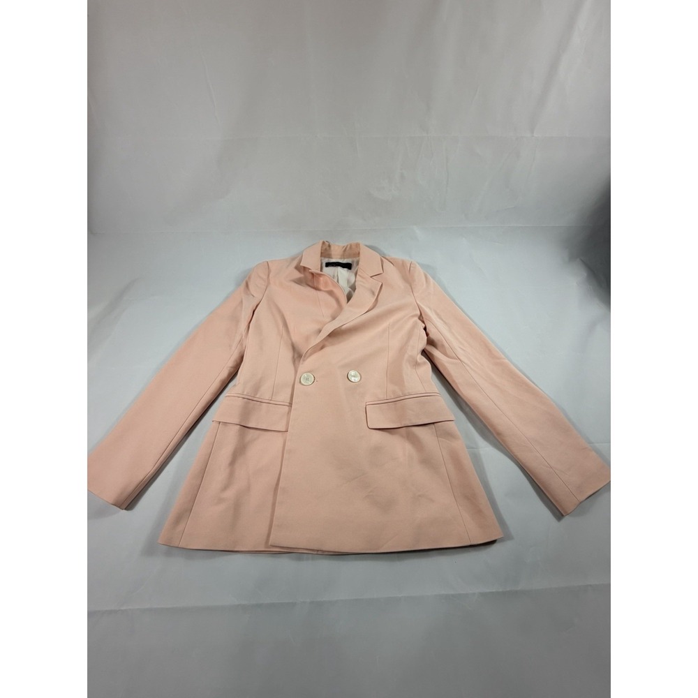 Women's Blazer Pink Blush Zara XS Double Breasted Tailored Jacket Chic Work